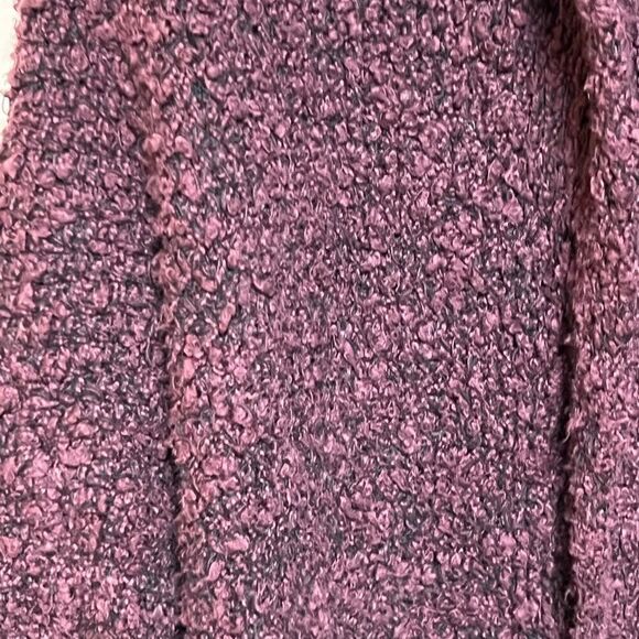 Free People Day Dreamer Boucle Cardigan Midi Sweater Dark Plum Roll Neck Sz XS - Picture 5 of 8